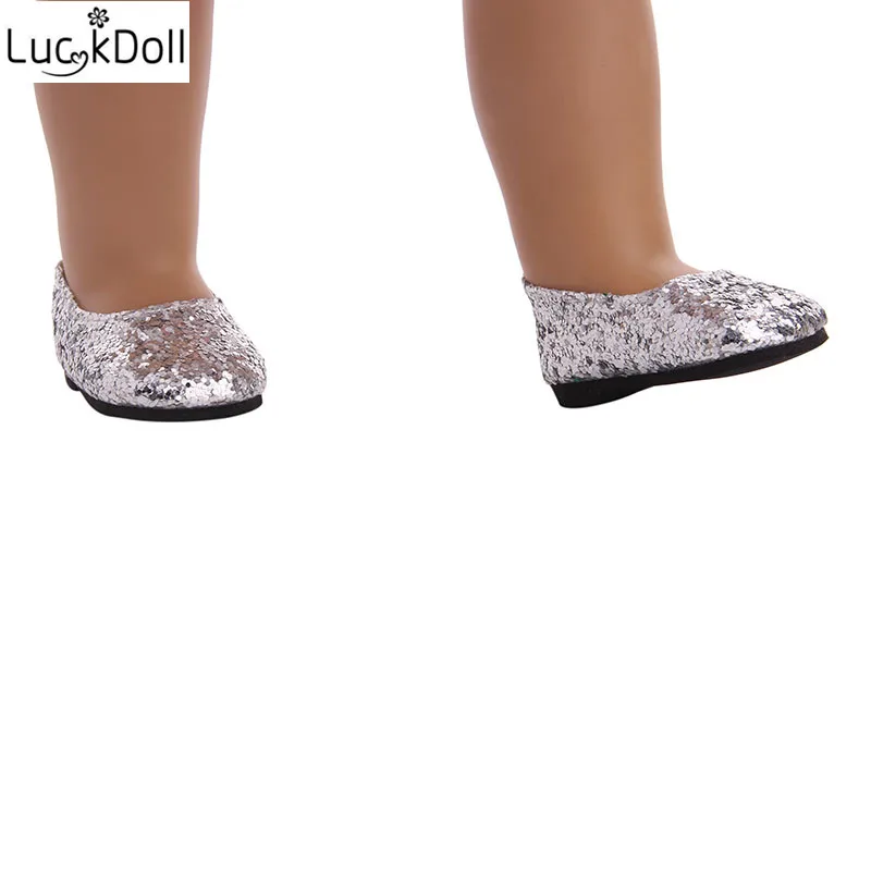 Luckdoll Красивая 18 дюймов американская Кукла Блестки туфли кукольные аксессуары мини обувь детская лучший подарок n1564-n1673