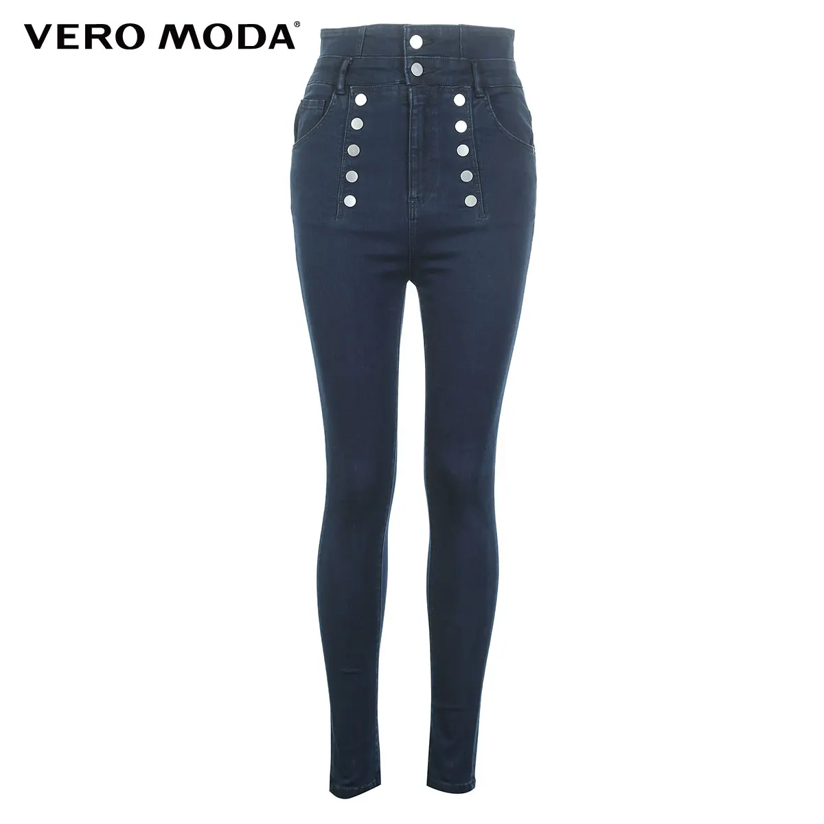 Vero Moda новые женские двубортные джинсы с высокой талией | 318349560