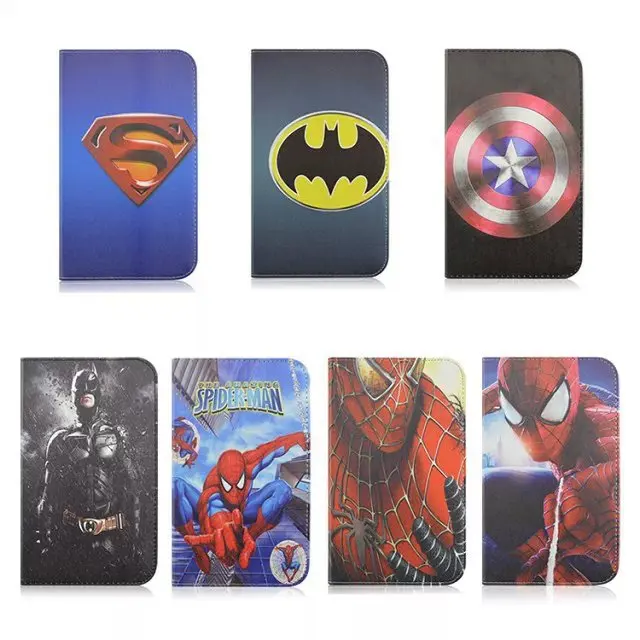 

Kids Cute Super Hero Cartoon Fold Leather Case Smart Cover For Samsung Galaxy Tab 3 Lite 7.0 SM-T110 1pc free shipping