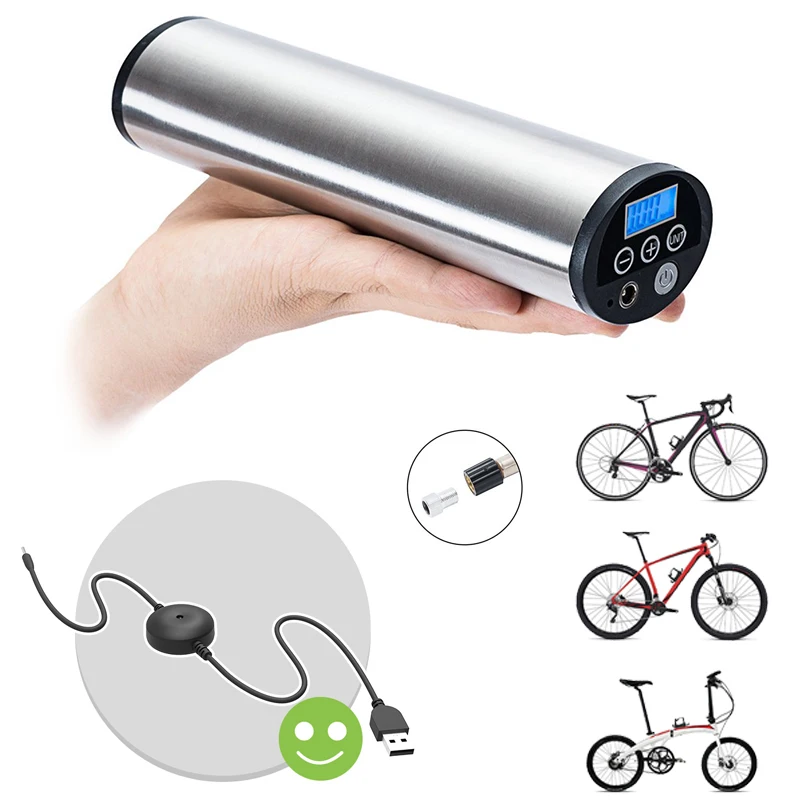 

150PSI USB Rechargeable LCD Display Air Inflator Electric Car Bike Motocycle Tyre Pump Mini Pump for All Model Bicycle Pump