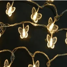 10 м 38 Светодиодный s бабочки СВЕТОДИОДНЫЙ гирлянды для помещений и улицы рождественские Огни Праздник свадебное украшение вечеринки огни AC110V/220 V