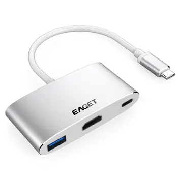 

EAGET CH13 USB Type C HUB Dock HDMI+USB3.0+PD Type C HD Video Adapter Splitter for Computer for High-definition Video