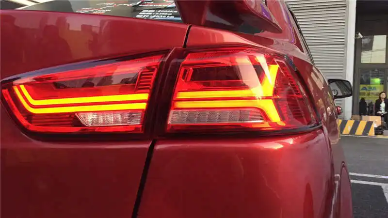 KOWELL автомобильный Стайлинг для Mitsubishi Lancer Ex задний светильник Audi A6 стиль Taillamp с Led движущийся сигнальный светильник задний светильник 2008