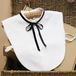 Милые элегантный дизайн съемная лента белый воротник-бант поддельные рубашка с воротником для Для женщин поддельные Рубашки для мальчиков