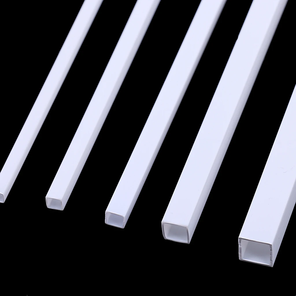 10Pc 500mm Long ABS Square Rods Model Building Tube for Diorama Architecture
