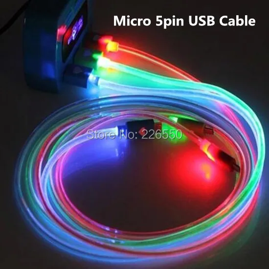 Good quality 1M Visible LED Light Micro USB Data Sync Charger Cable For Samsung HTC XIAOMI LG NOKIA