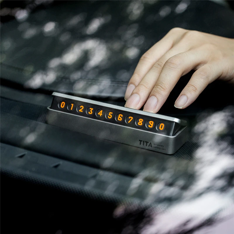 New Upscale Car Sticker Car Temporary Parking Card Drawer Style Florescent Phone Number Card Easy To