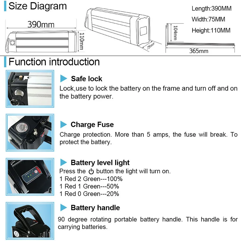 Clearance 36V 10Ah 18Ah Lithium Battery 36V Silverfish Battery for Electric Bicycle 36V 500W 450W 350W 250W 200W Motor Kits 5