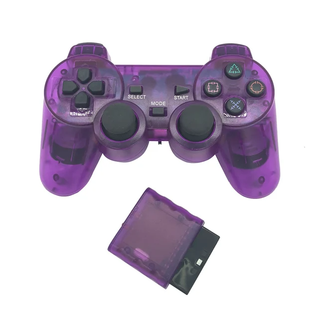 For Sony PS2 Bluetooth Wireless Controller Transparent Clear Gamepad