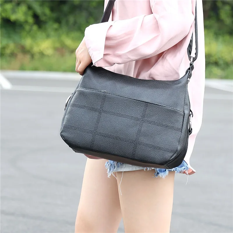 

Vintage Women Handbag Soft Leather Female Shoulder Bags Designer High Quality Crossbody Criss-Cross Lady Shoulder Hobos Hand Bag