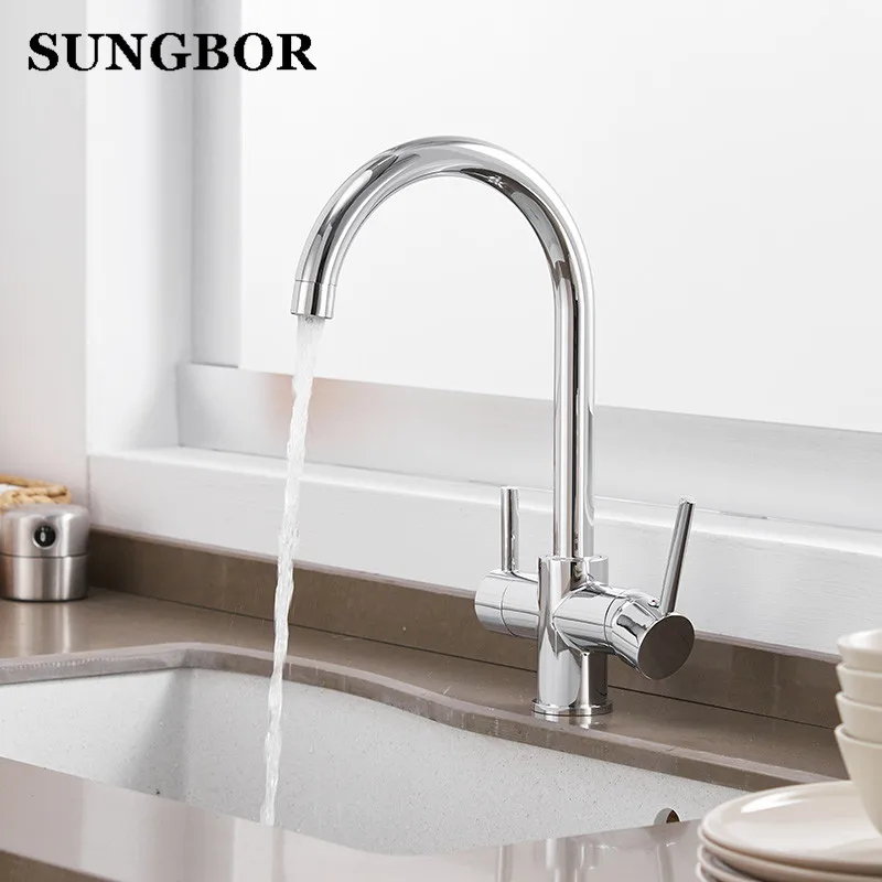 New Black Kitchen Faucet Seven Letter Design 360 Degree Rotation with Water Purification Features Double Handle CF-0180H New Black Kitchen Faucet Seven Letter Design 360 Degree Rotation with Water Purification Features Double Handle CF-0180H