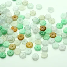 20 ШТ Три цвета нефрита натуральная Пряжка части оптом Бирма нефрита Ювелирное Украшение из нефрита и аксессуары 9 мм DIY