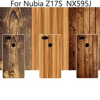 

2pcs Wood grain phone cases For Nubia Z17S case soft back cover For Nubia Z17 S case For Nubia Z 17 S NX595J shell cover