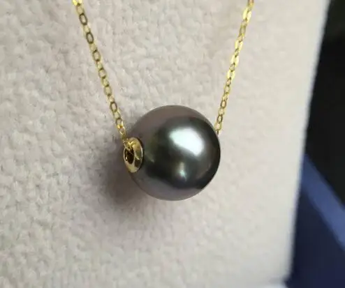 Tahiti Black Pearl Sea Passepartout Pendant necklace round light adjustable length Tahiti Black Pearl Sea Passepartout Pendant necklace round light adjustable length