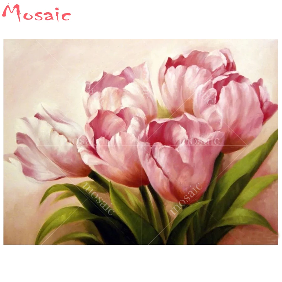 

full Square "Tulip" Diy Diamond Embroidery flower 5D,Diamond Painting accessories,custom photo,Cross Stitch,Mosaic,home Decor