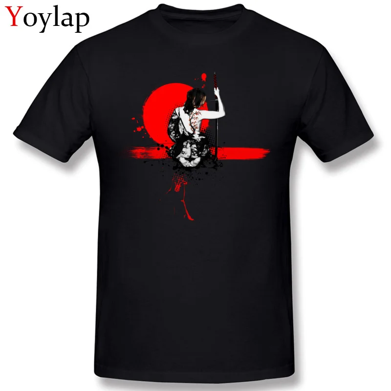 Hot Sale Design Short Sleeve Tops T Shirt Trash PolkaFemale Samurai Summer Fall O Neck Pure Cotton Men's T-shirts Design Clothing Shirt black