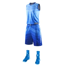 Дышащая новая детская мужская майка баскетбольная наборы пустые спортивные костюмы для баскетбола, спортивный набор для колледжа, Униформа с принтом