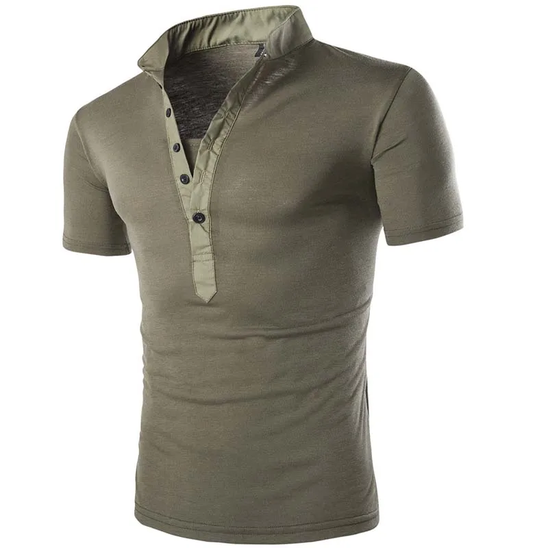 Henley Chemise Hommes Marque À Manches Courtes Col En V T ...