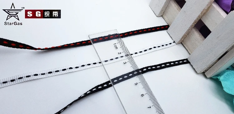 Новый 5 мм чистый цвет Перейти линии черный и белый печатных Grosgrain ленты DIY