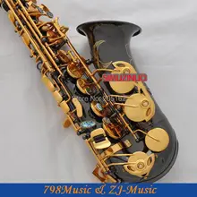 Профессиональный черный никель альтовый саксофон Ми-бемоль высокого F# с чехлом