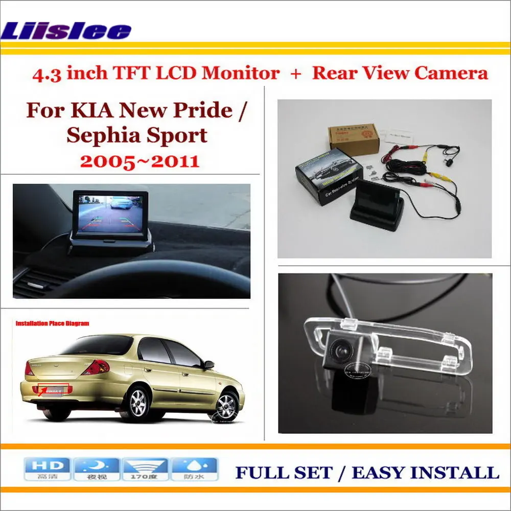 

Auto Back UP Reverse Camera + 4.3" Color LCD Monitor = 2 in 1 Rearview Parking System For KIA New Pride / Sephia Sport 2005~2011
