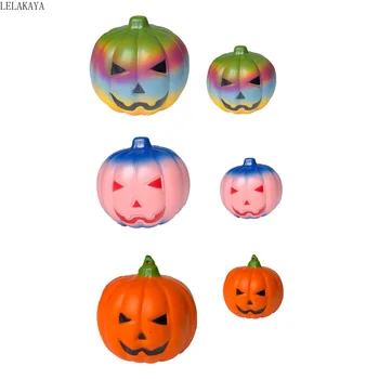 

7cm Halloween Decoration Kids Lovely Creative Mini Squishy Anti Stress Slow Rising Toy Rainbow Pumpkin Gags Jokes Squeeze Toys