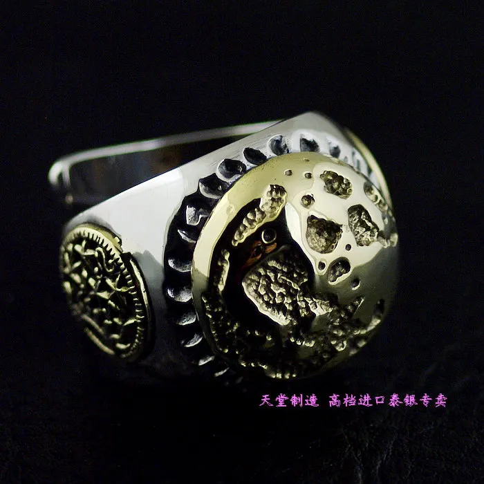 

Gv gold moon thai silver ring