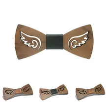 Классический дерево Элегантный джентльмен Повседневное галстуки ручной работы бабочка Свадебная вечеринка галстуки-бабочки уникальный деревянный галстук