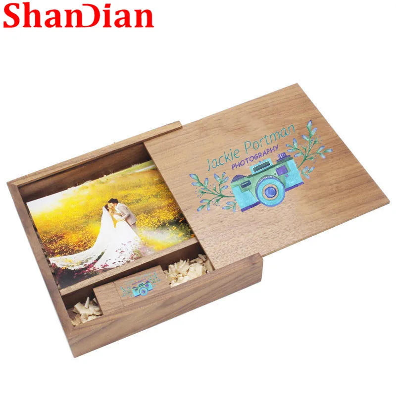 SHANDIAN деревянный фотоальбом Большой овальный usb + коробка флэш накопитель U диск