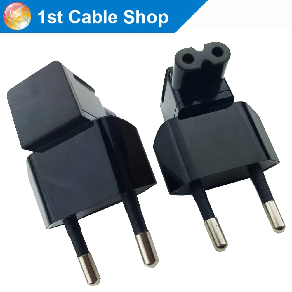 

Europe CEE7/16 EU 2-pin power cable plug to IEC C7 figure 8 receptacle plug adapter converter