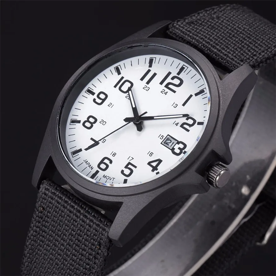 OTOKY Willby мужские тканевые часы календарь водонепроницаемые военные кварцевые наручные часы 161228 Прямая поставка