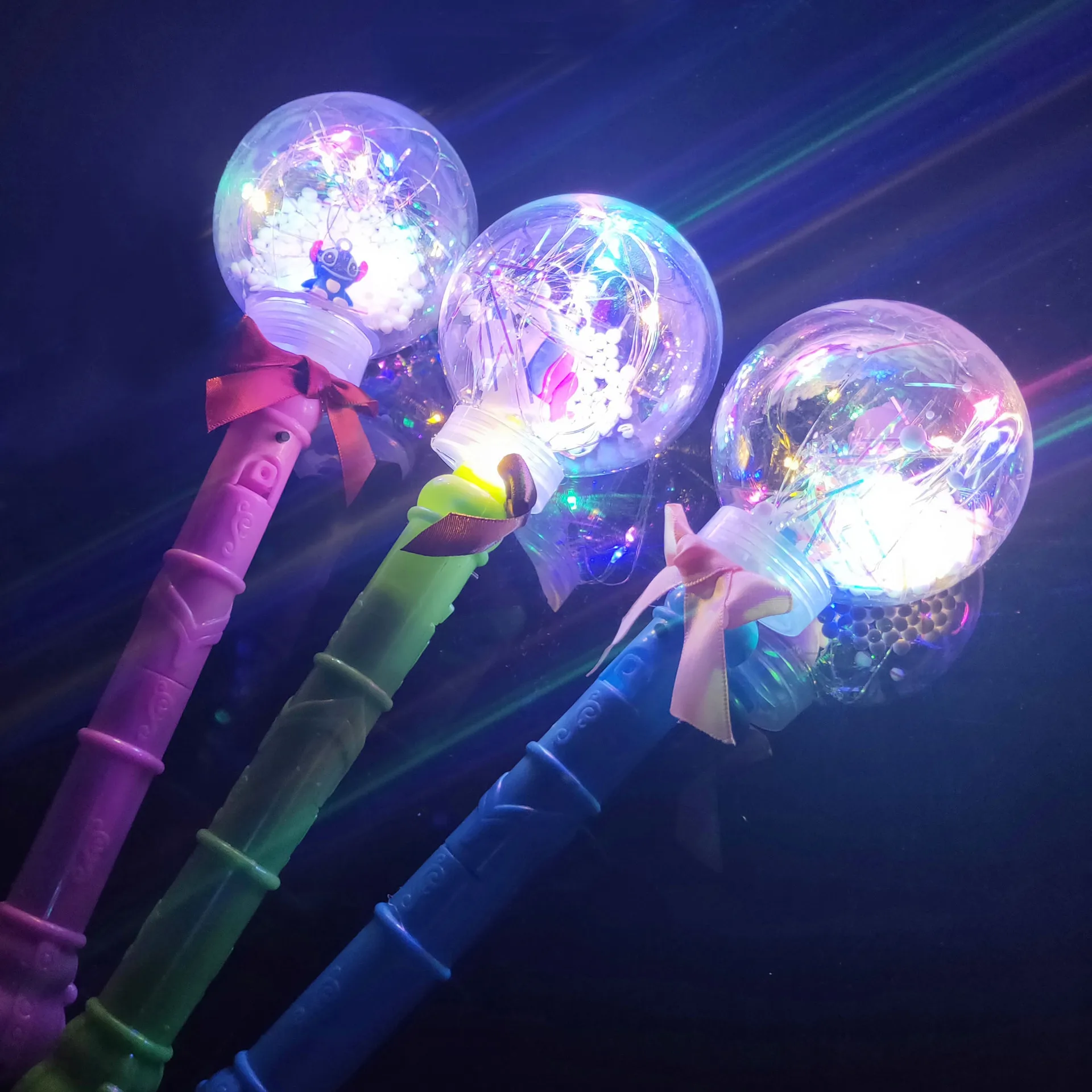 Color Stick Glowing Wave Ball,Magic Wand Light Bar Toys for Kids,Children Cartoon Toys Ball Celebration Party