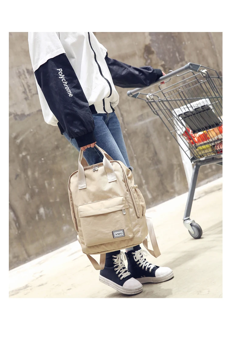 Harajuku минималистичный водонепроницаемый холщовый рюкзак небольшой свежий Женский на корейском студенческом рюкзак для путешествий сумка ветер