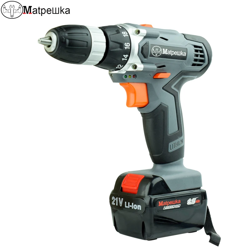 

Matpewka 21V Mini Electric Screwdriver Cordless Drill Multifunction Double Speed Power Tools concrete torque Drill