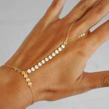 Очаровательные модные серебряные золотые блестки раб на цепи браслет для женщин девушек богемные женские браслеты дружбы ювелирные изделия нарукавная повязка