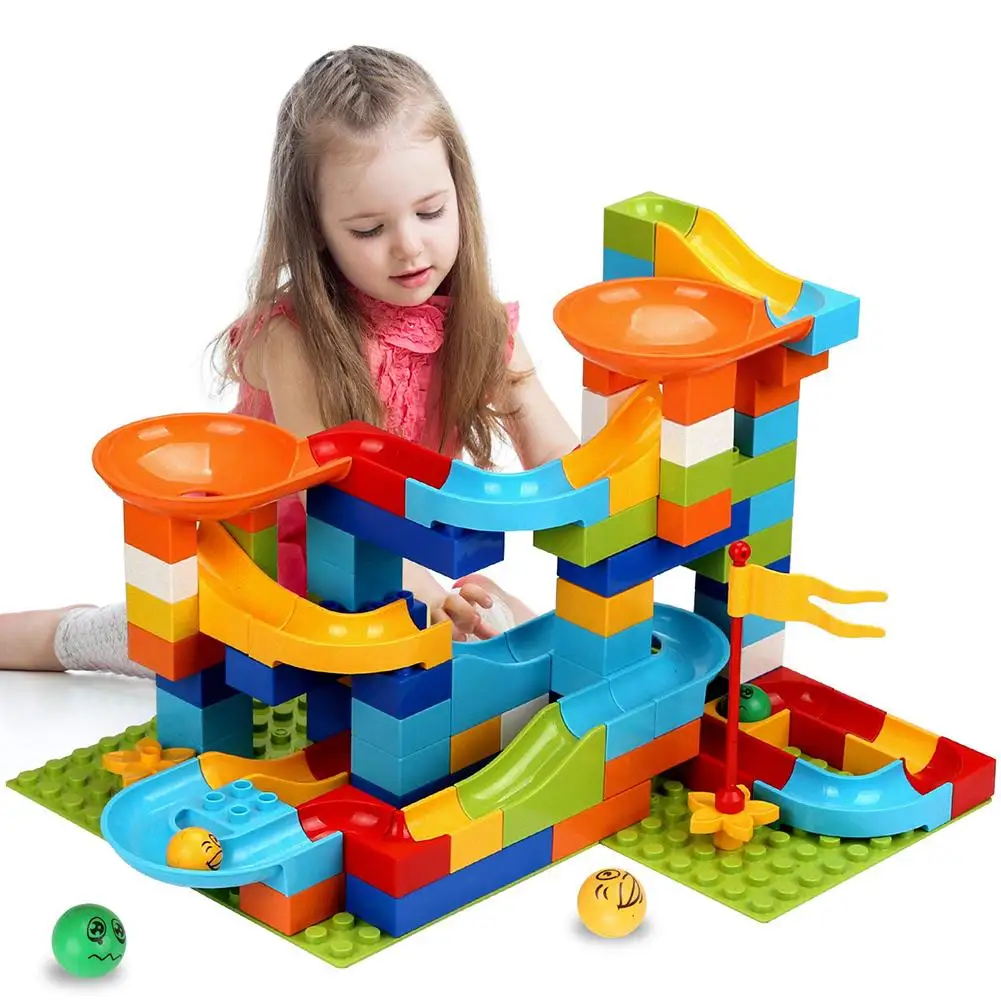 55 110 штук строительные блоки Marble Run игрушки набор гоночных треков для детей