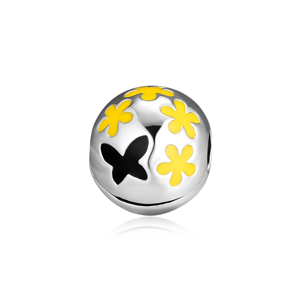Подходит Pandora Charms браслеты Daisy pave Clip Beads 925 пробы-серебро-ювелирные изделия DIY Изготовление