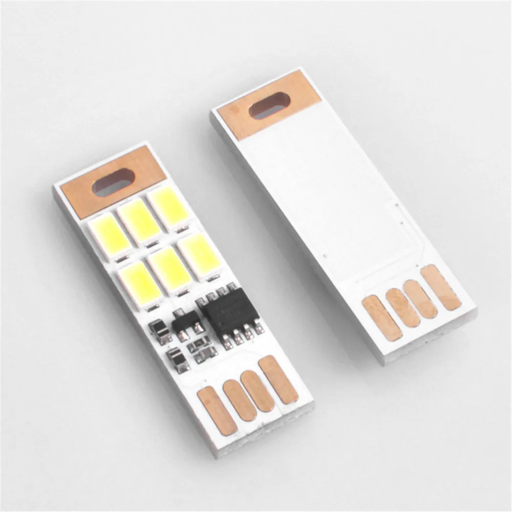 

5Pcs/lot Night Lamp Mini Pocket Card USB Power LED Keychain Night Light 0.2W USB LED Bulb Book Light For Laptop PC Powerbank