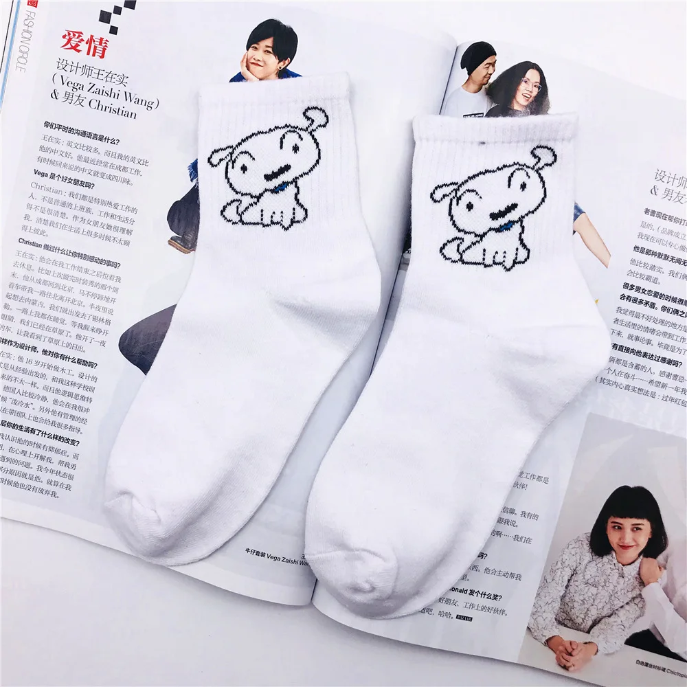 115 Новые милые Носки с рисунком Crayon Shin Chan, женские хлопковые крутые короткие носки с героями мультфильмов, хипстерские носки для скейтборда, забавные женские носки - Цвет: 115