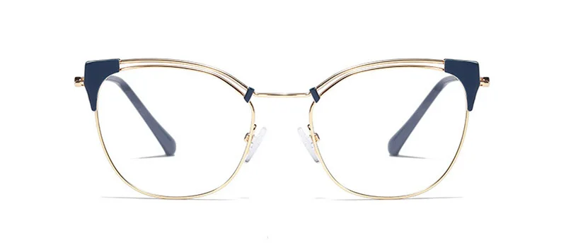 Оптические очки, оправа для женщин, кошачий глаз, металлические ультралегкие очки, женские очки, близорукость, женские очки, кошачий глаз, по рецепту - Цвет оправы: C3 BLUE