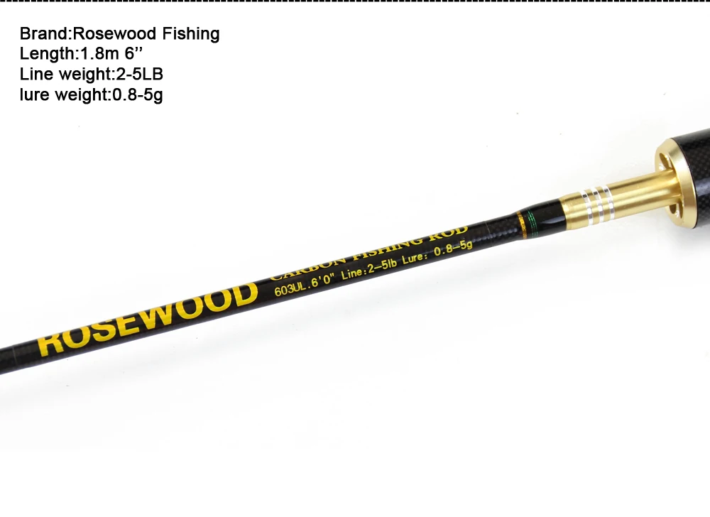 ROSEWOOD 1.8m 6' Medium Carbon Fishing Rod Ultra Light UL Medium Light Spinning Rod Casting Rods Fishing Tackle Baitcasting Pole  (4)