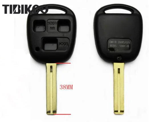 

FOB Car Key Case For Toyota Remote Key Shell Blanks 3 Buttons With TOY48 38MM Short Blade