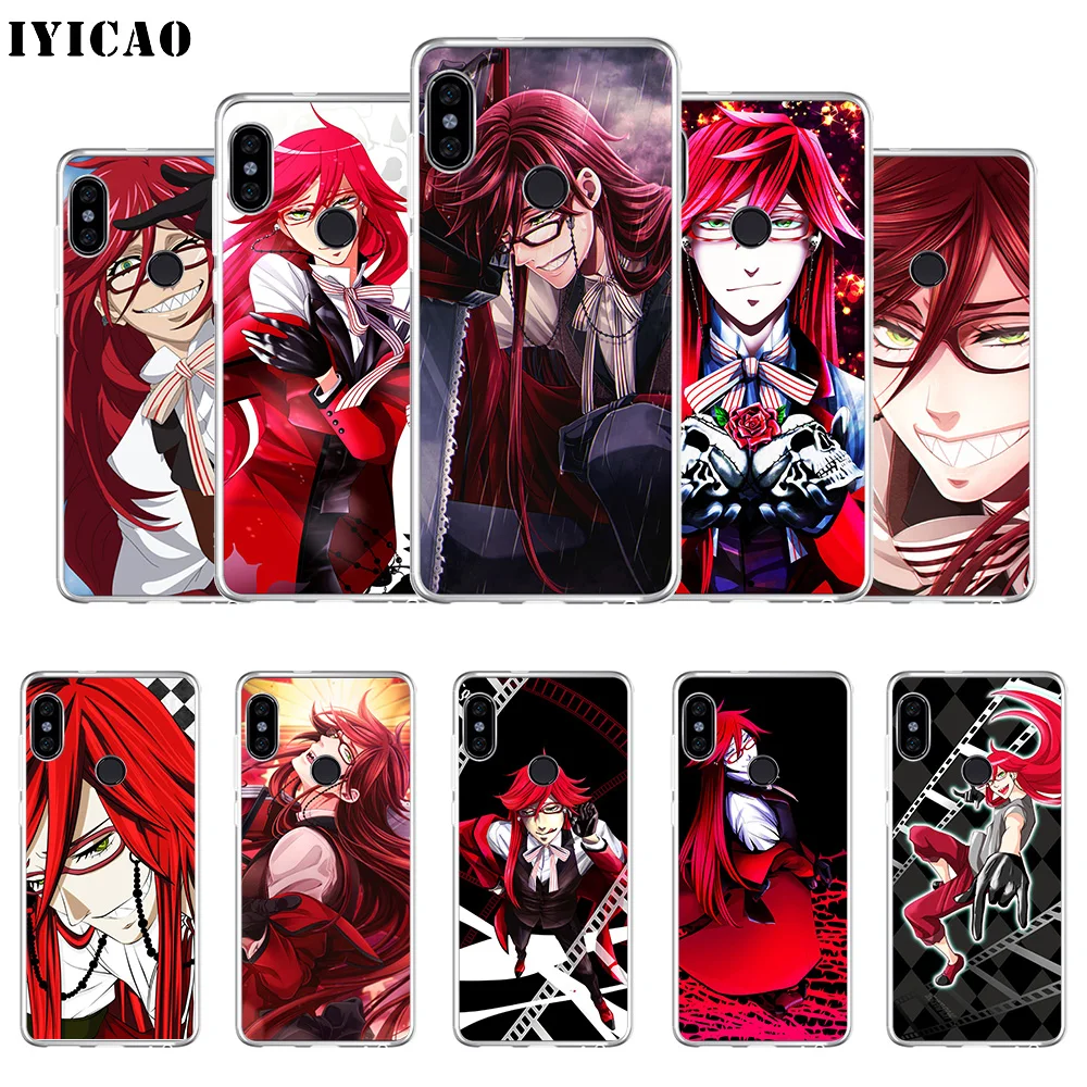 

IYICAO Black Butler Grell Sutcliff Soft Silicone Phone Case for Xiaomi Redmi 4A 5A 6A Note 7 6 5 Pro Plus Redmi 4X 5A Prime