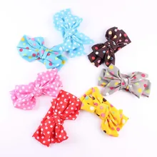 Мода для маленьких девочек аксессуары для волос в горошек лук лентой головная повязка для волос группа Головные уборы