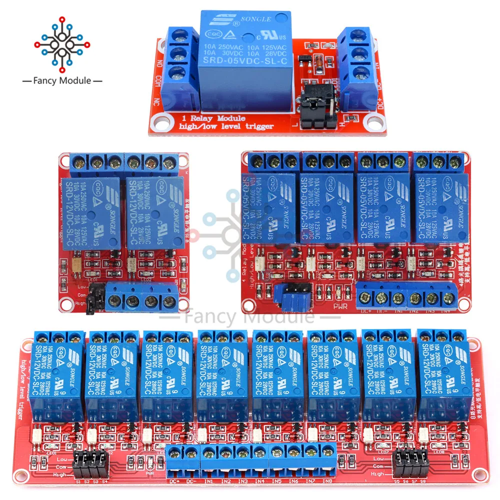 Релейная плата щит с анод Испытание на устойчивость к высокой и низкой рычаг триггера для ardiuno 24V 1/2/4/8 канальный Питание триггерный релейный модуль