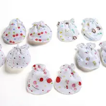 3 пар/лот, новинка, милая мягкая хлопковая для новорожденных, детские защитные перчатки против царапин, перчатки, детские перчатки, TRQ0080