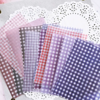 

12Pcs Basic Grid Fringes Morandi Dots Material Paper Junk Journal Planner Craft Paper DIY Scrapbooking Vintage Decorative