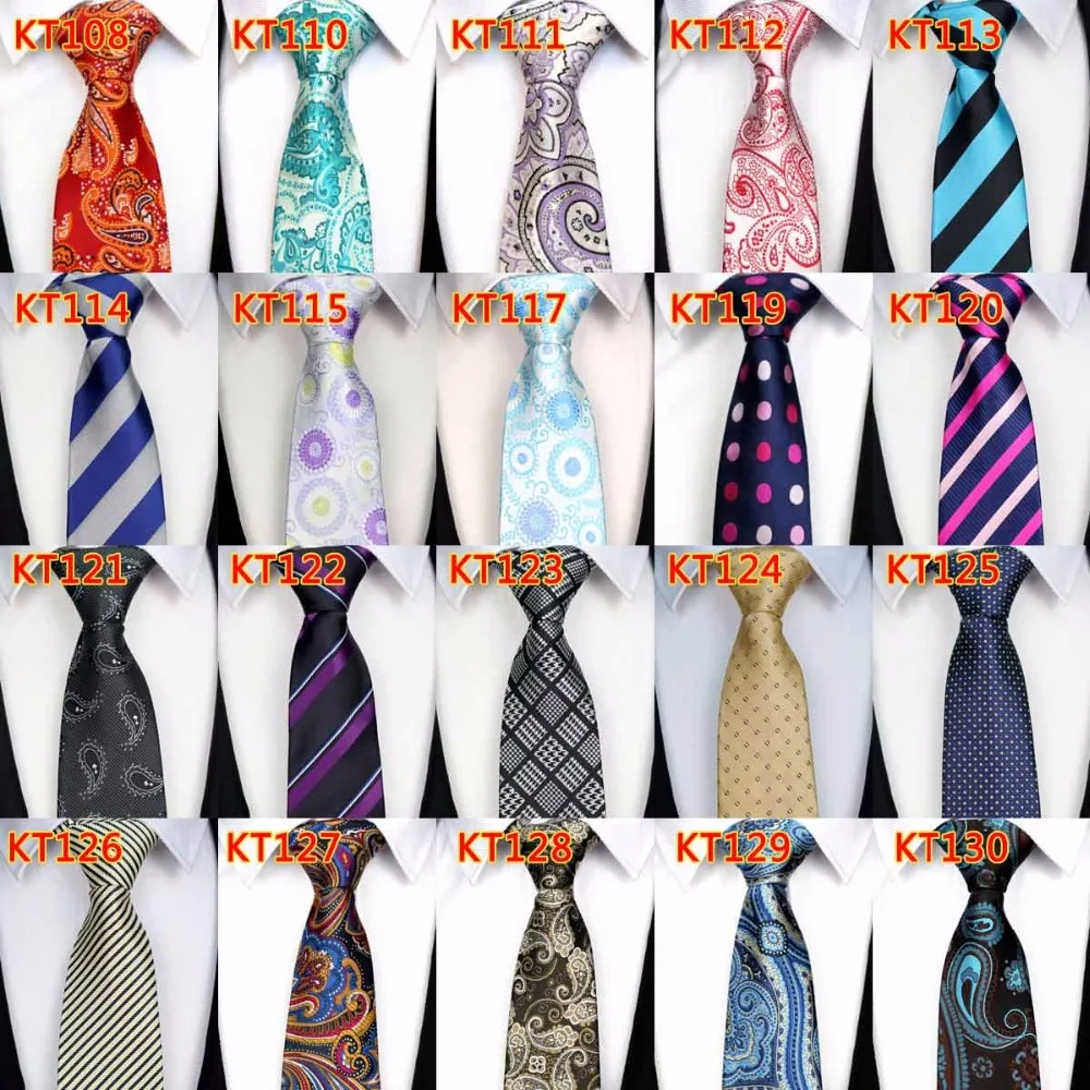 10 шт./лот) Классические мужские галстуки из шелка с геометрическим рисунком, галстуки для шеи 8 см, различные галстуки для мужчин, свадебные галстуки