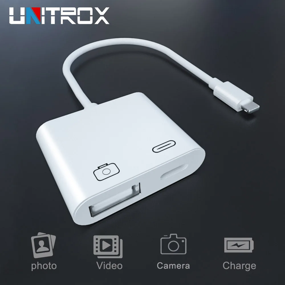 

OTG Charge Adapter For Lightning to USB 3 Camera Reader Connection Kits Data Sync For iPhone X/8 Plus/8/7/7 Plus/6/6S iPad/iPod