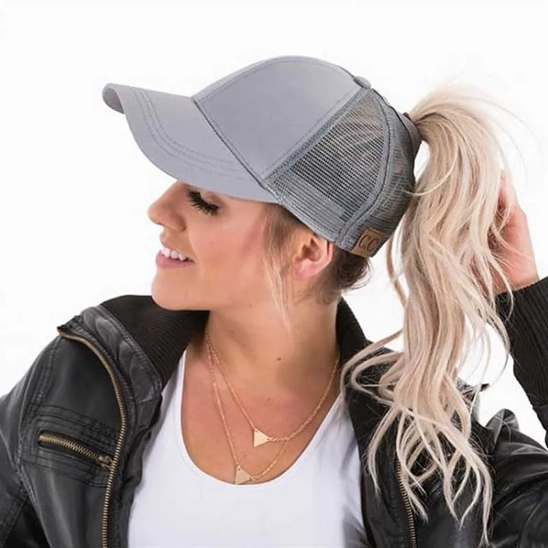 Для женщин Регулируемый Повседневное хвостик Бейсбол Кепки Девочки Snapback s Shine Хип